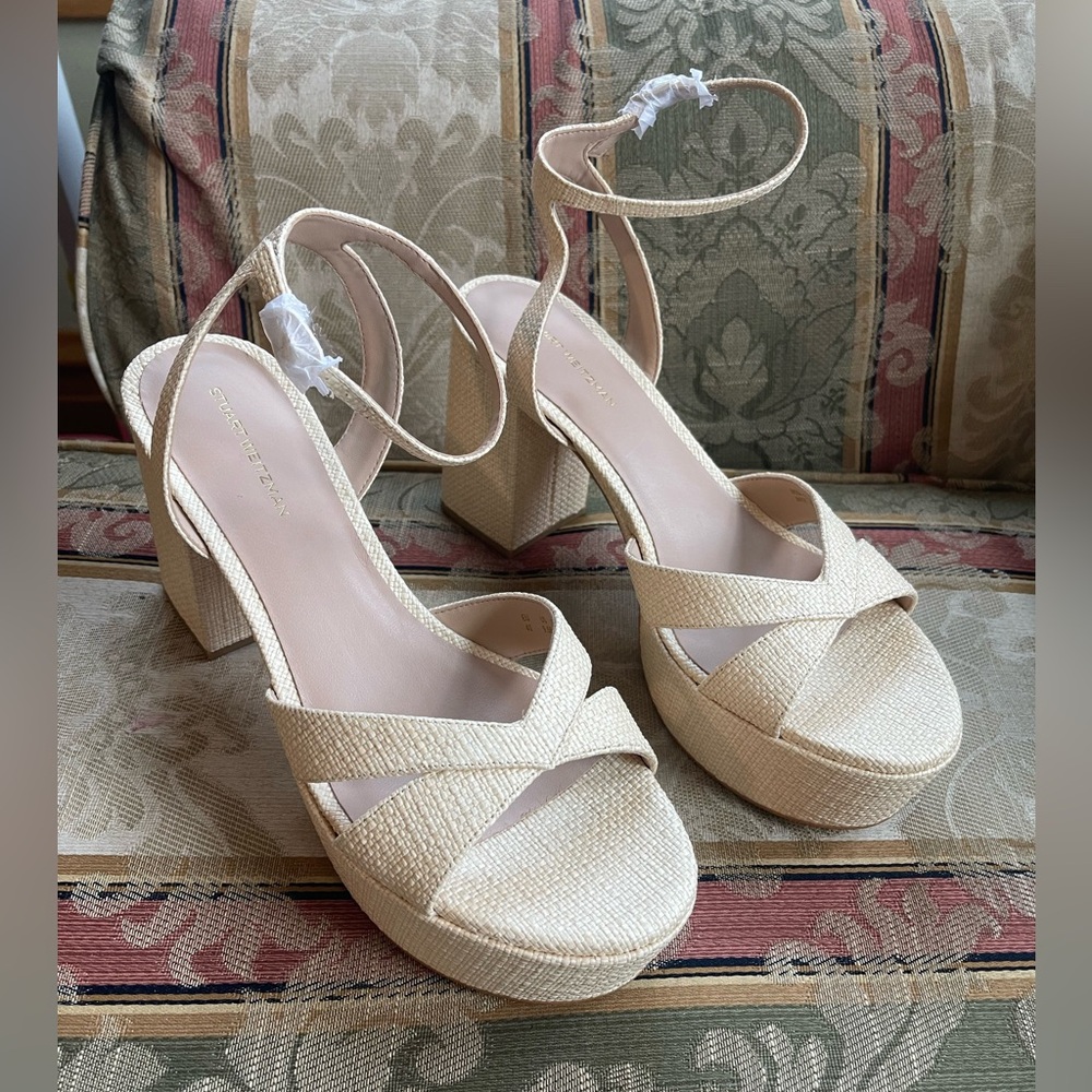 Stuart Weitzman Miami Platform Ankle Straps Sandal. Size 9.5 Women 
N17-17